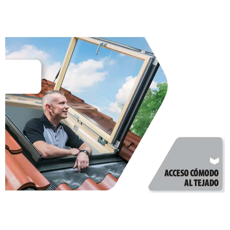 Ventana de tejado con triple acristalamiento, ilustrando el ahorro y la eficiencia energética