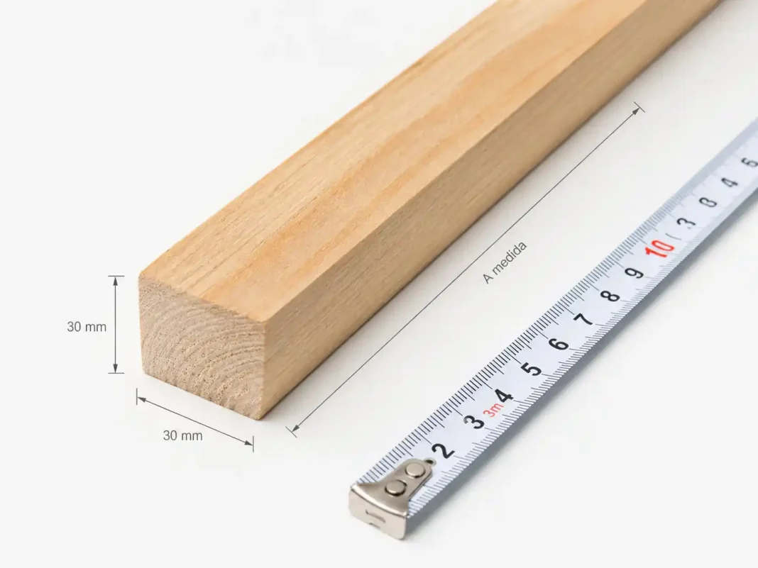 Listón de madera natural cortado a medida